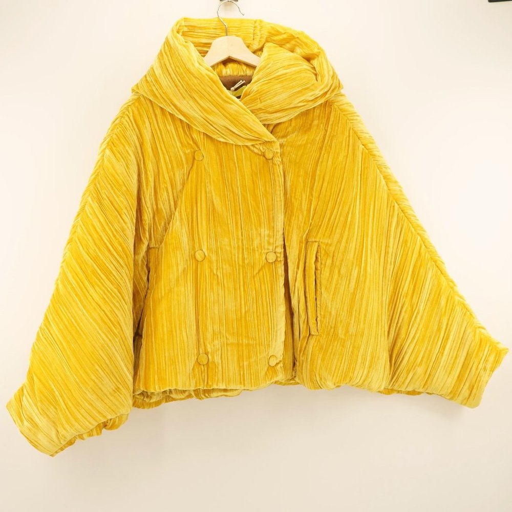 Anthropologie OOF Saffron Velvet Puffer Jacket - Picture 6 of 15